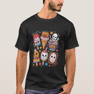 T-shirt Halloween Popsicle d'été Halloween Crème de glace 