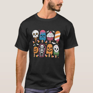 T-shirt Halloween Popsicle d'été Halloween Crème de glace 
