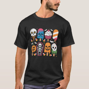 T-shirt Halloween Popsicle d'été Halloween Crème de glace 