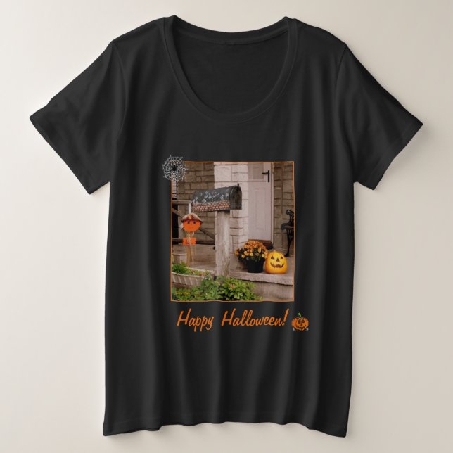 T-shirt "Halloween Porch" pour dames (Design devant)