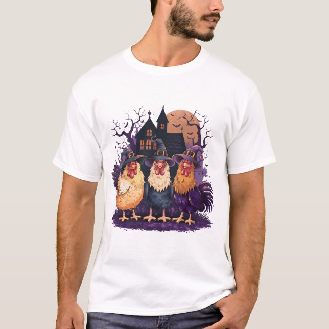T-shirt Halloween poulet Spoonky automne (Devant)
