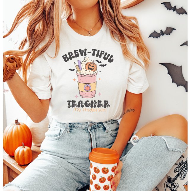 T-shirt Halloween pour enseignante à la brasserie personna (Créateur téléchargé)