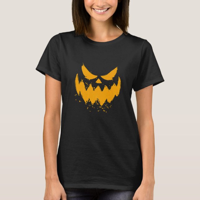 T-shirt Halloween pumpkin face (Devant)