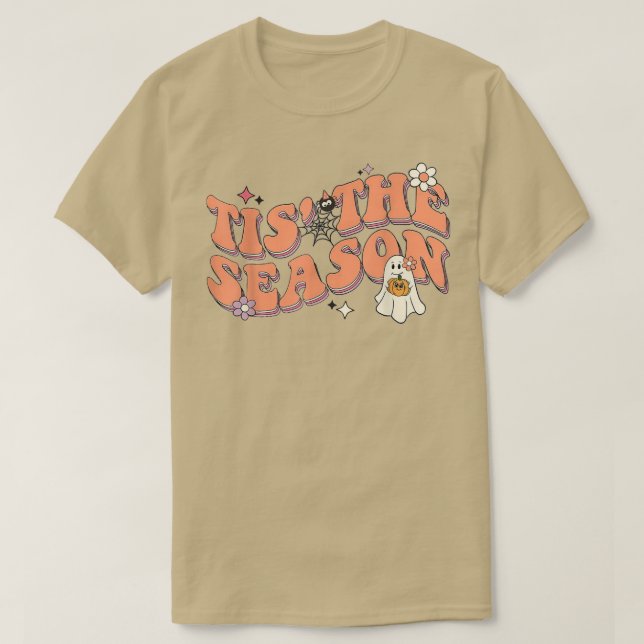 T-shirt Halloween quotes groovy ghost tis the season spook (Design devant)