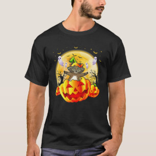 T-shirt Halloween Raccoon Boo Citrouille Candy Happy Costu
