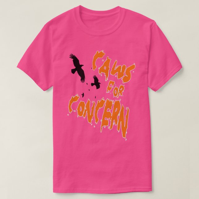 T-shirt Halloween Ravens Caws Pour Concert Fun Pun Orange  (Design devant)