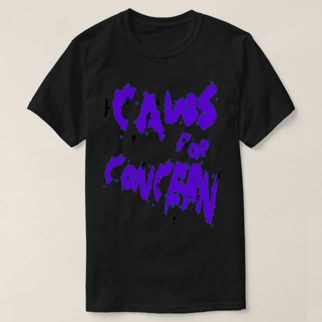 T-shirt Halloween Ravens Caws Pour Concert Fun Pun Purple  (Design devant)