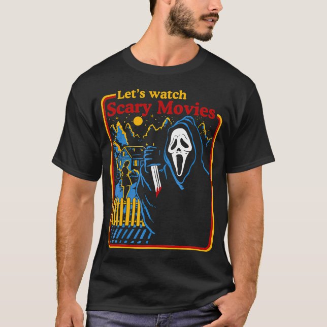 T-shirt Halloween Regardons Effrayant Les Films D'Horreur  (Devant)