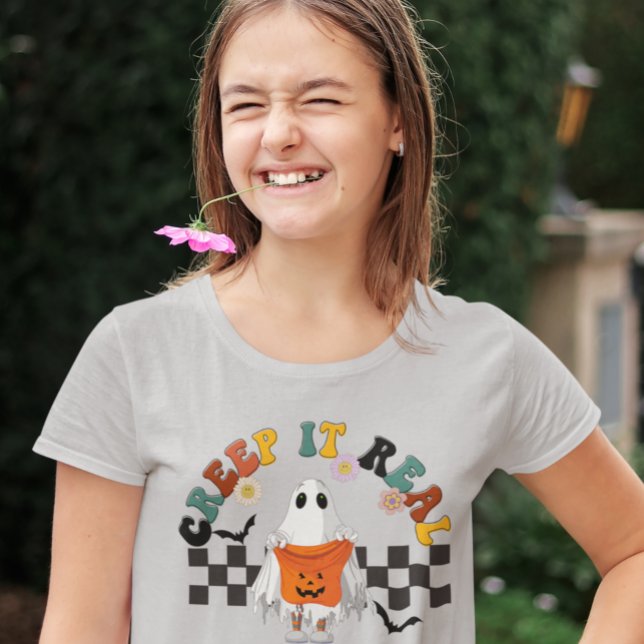 T-Shirt Halloween Retro Creep it Real Ghost mignon (Créateur téléchargé)