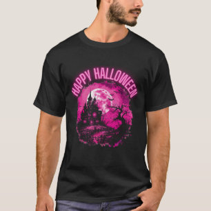 T-shirt Halloween rose. Halloween sur la scène du Citrouil