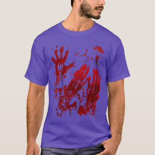 T-shirt Halloween sanglant Main de zombie éclaboussure de