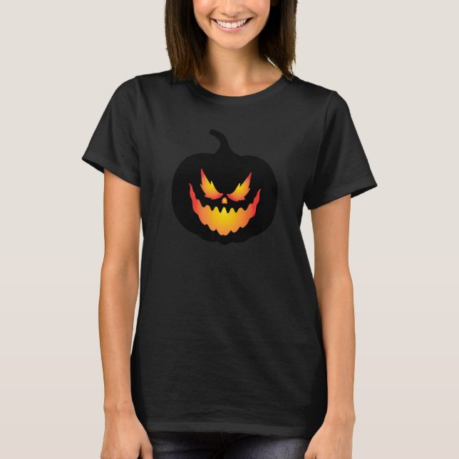T-shirt Halloween Scary Evil Pumpkin Funny Pumpkin Head Pr (Devant)