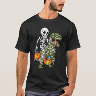 T-shirt Halloween Skeleton équitation maman Dinosaur T Rex