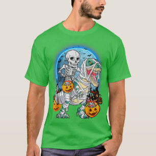 T-shirt Halloween Skeleton équitation maman Dinosaures T r
