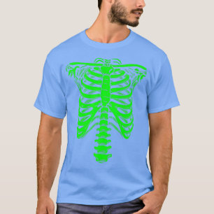 T-shirt halloween Skeleton Rib Acide caissé vert