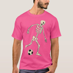 T-shirt Halloween Skeleton Soccer Joueur Ball Team Sport 