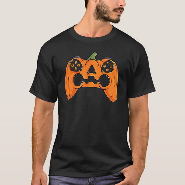 T-shirt Halloween Skeleton Zombie Gaming Controllers Mummy (Devant)