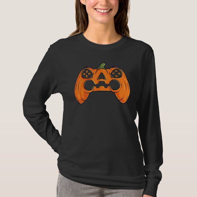 T-shirt Halloween Skeleton Zombie Gaming Controllers Mummy (Devant)