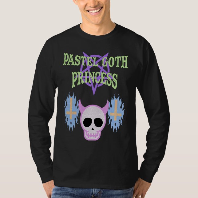 T-shirt Halloween skull pastel goth princess (Devant)
