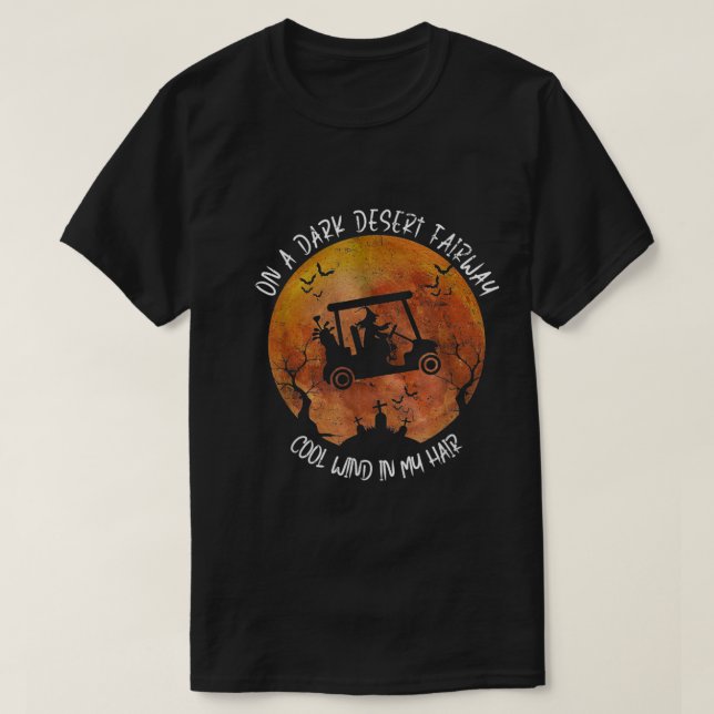 T-shirt Halloween Sorcière équitation Golf Panier Sur Un D (Design devant)