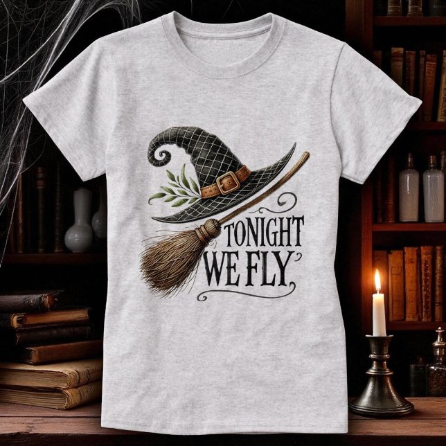 T-shirt Halloween sorcières Casquette Broomstick Grey (Créateur téléchargé)