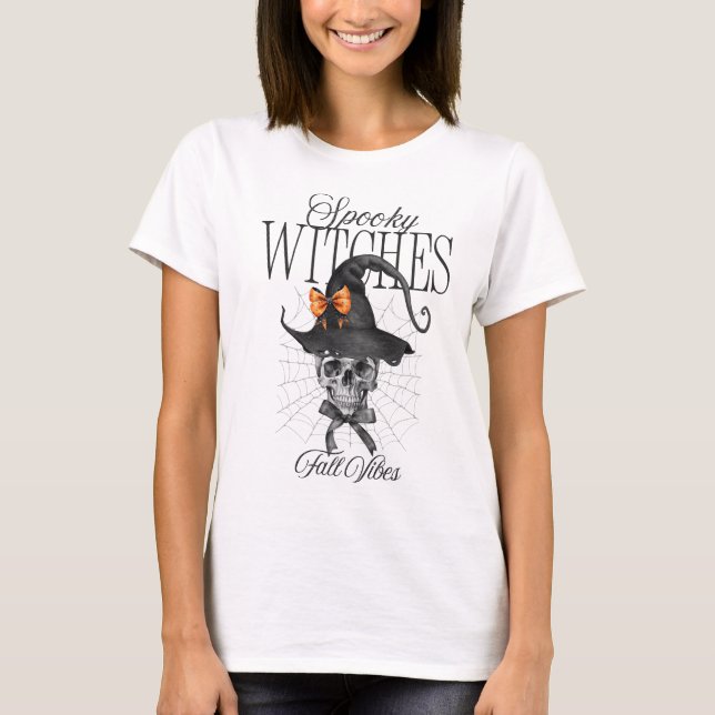 T-shirt Halloween sorcières Éffrayantes, Drôle Halloween (Devant)
