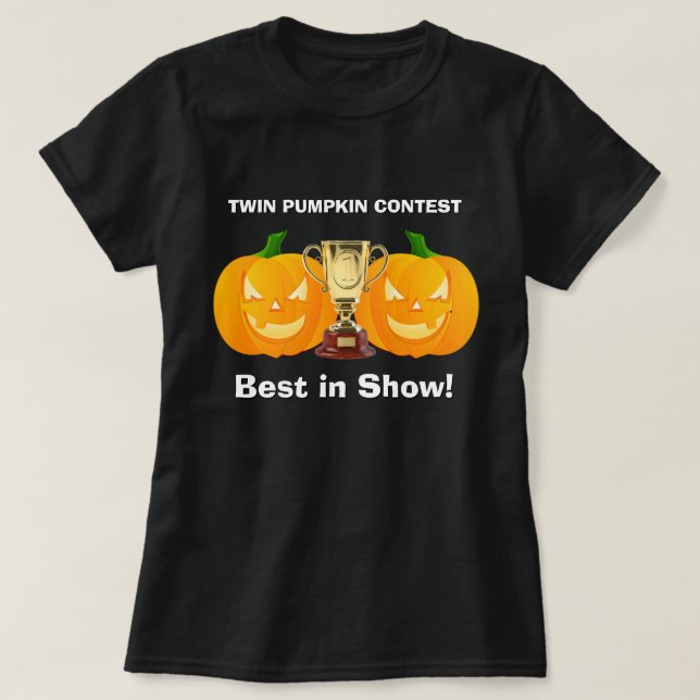 T-shirt HALLOWEEN sport de nouveauté TWIN CITROUILLE CONCO (Design devant)