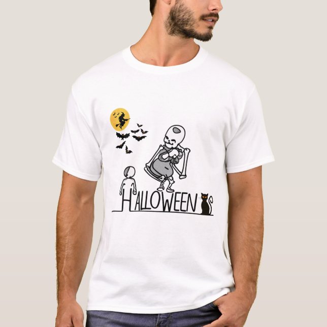 T-shirt Halloween squelette bébé (Devant)