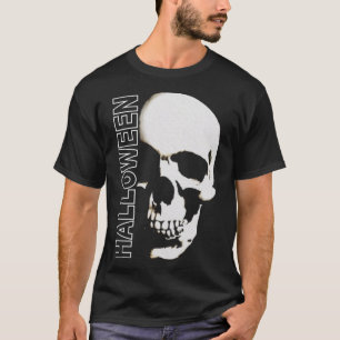 T-shirt Halloween - squelette crâne effrayant visage Pullo