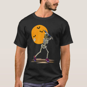 T-shirt Halloween Squelette Jouer Joueur De Baseball Enfan