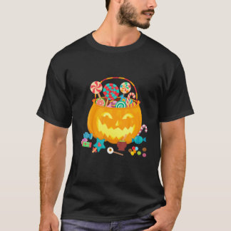 T-shirt Halloween Squelette Mange Candy Garçons Filles Enf