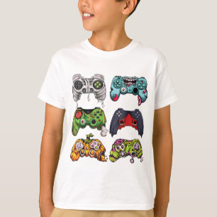 T-shirt Halloween Squelette Zombie Contrôleurs de jeu mama