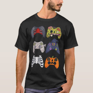 T-shirt Halloween Squelette Zombie Contrôleurs de jeu mama