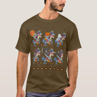 T-shirt Halloween Squelette Zombie équitation maman T Rex