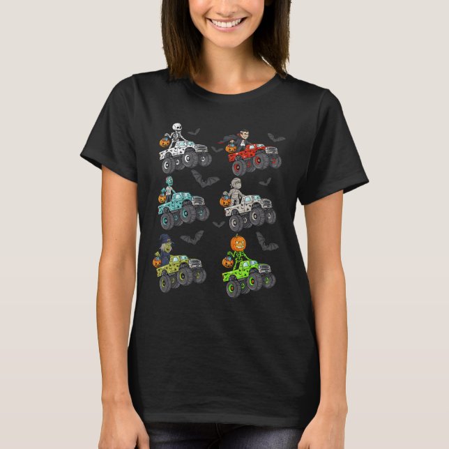 T-shirt Halloween Squelette Zombie équitation Monster Cami (Devant)