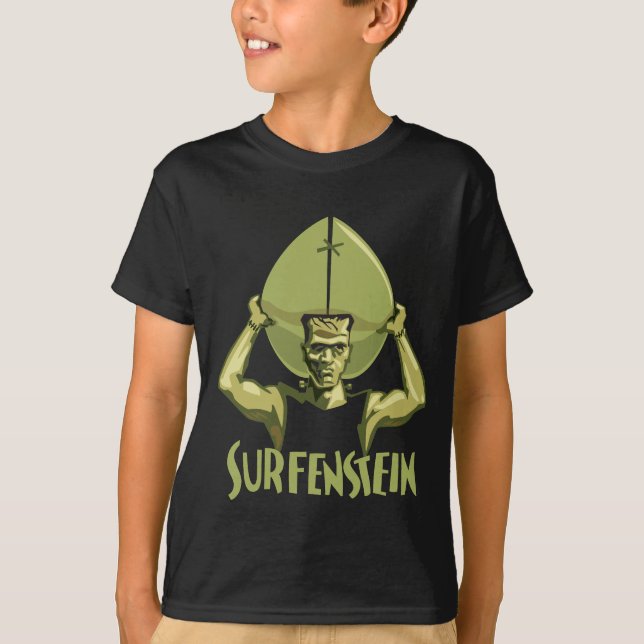 T-shirt Halloween surfant Frankenstein (Devant)