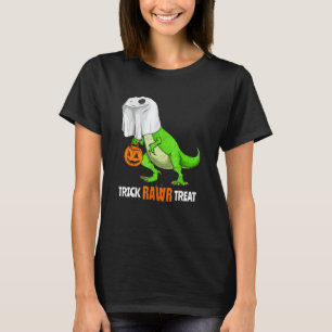 T-shirt Halloween T Rex Dinosaur Ghost Trick Rawr Treat C