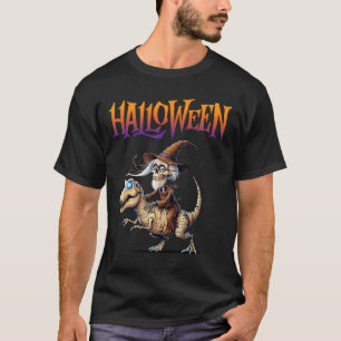 T-shirt Halloween T-rex Skeleton Ride