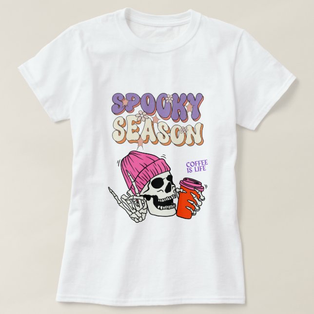 T-shirt Halloween, T-shirt saison Éffrayante, (Design devant)
