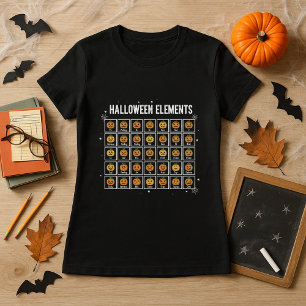 T-shirt Halloween Table périodique de chimie Citrouille
