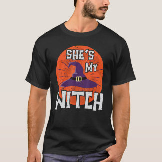 T-shirt Halloween Tee She's My Witch Funny Matching Costum