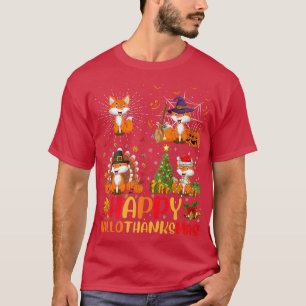 T-shirt Halloween Thanksgiving Christmas Fo Hallothanksmas