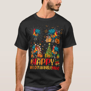 T-shirt Halloween Thanksgiving Christmas Rooster Bird Hall