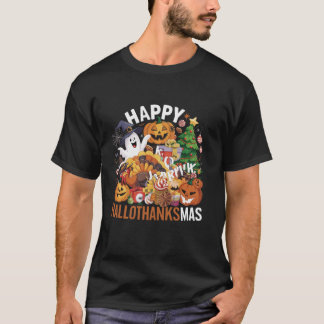 T-shirt Halloween Thanksgiving Christmas Turkey Happy Hall