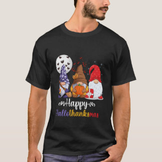 T-shirt Halloween Thanksgiving Joyeux Hallothanksmas Gnome