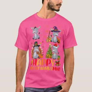 T-shirt Halloween Thanksgiving Noël Donkey Hallomerci