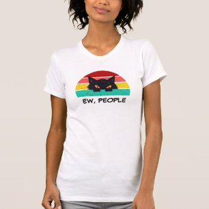 T-shirt Halloween Thé Chat Noir, Drôle EW, Graphisme Des G