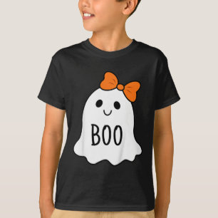 T-shirt Halloween Toddler Fantôme De Boo Avec Une Bow Girl