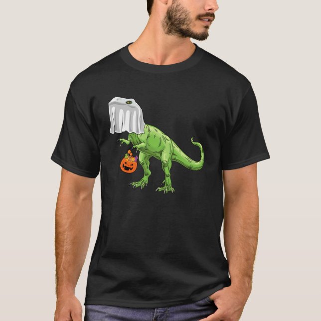 T-shirt Halloween TRex Dinosaur Ghost Trick or Treat Toddl (Devant)