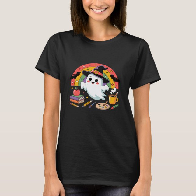T-shirt Halloween-Trick ou Teach-Éffrayant-Funny (Devant)